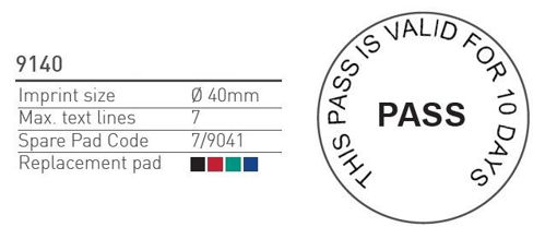 Picture of CUSTOMISED RUBBER STAMP 9140 - 40 DIAMETER